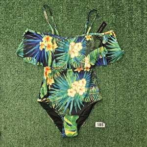 Tempt Me Tropical 1 Pc Flounce Swimsuit Womens size S High Back NWT